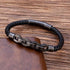 herren fahrradkette lederarmband chain bracelet brushed